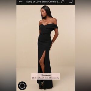 Lulus Song Of Love Black Off-the-shoulder Dress - Size XS. Perfect condition.l